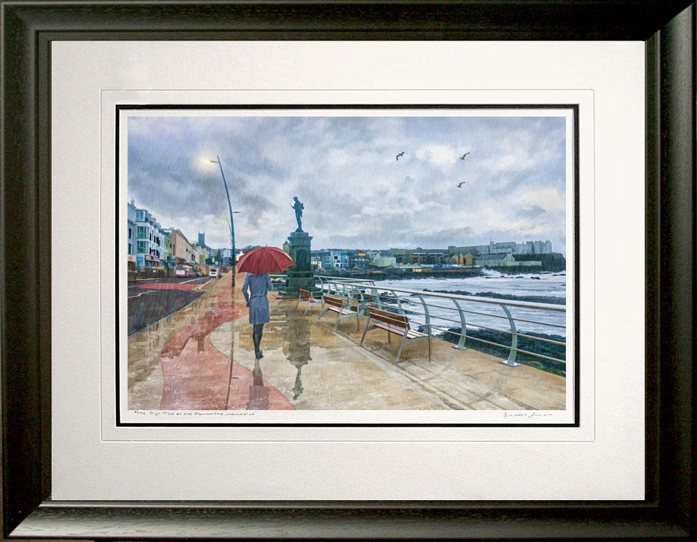 Co Derry - Rain Series - A Moment of Reflection, Portstewart - Black Scoop Frame