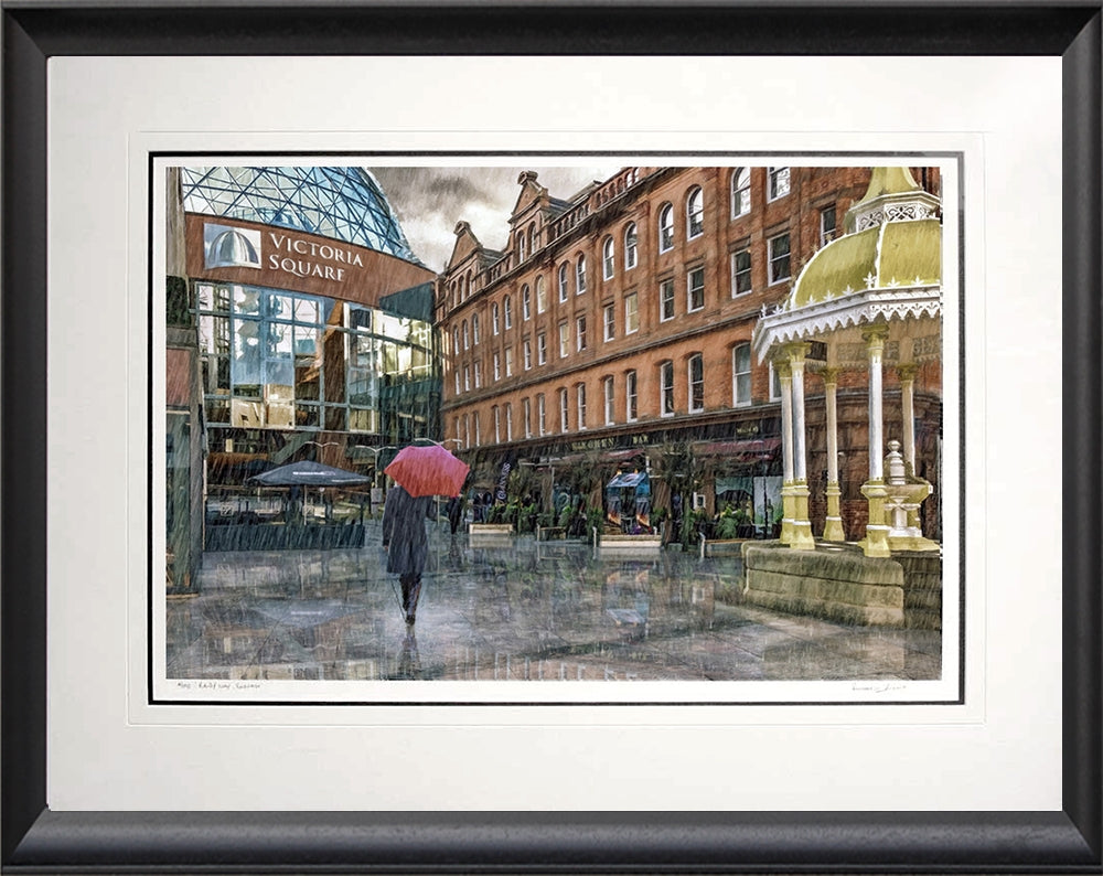 Belfast - Rain Series - Rainy Day-76 x 59-Black Bevelled Frame