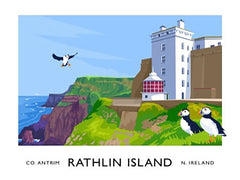 Co Antrim - Rathlin West Lighthouse-70 x 50-Unframed
