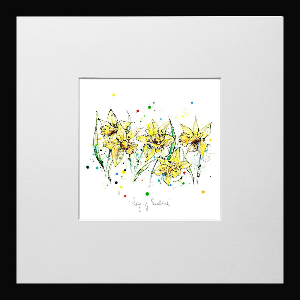 Print Open Edition Florals - Ray Of Sunshine-12 x 12-Small Flat Black Frame