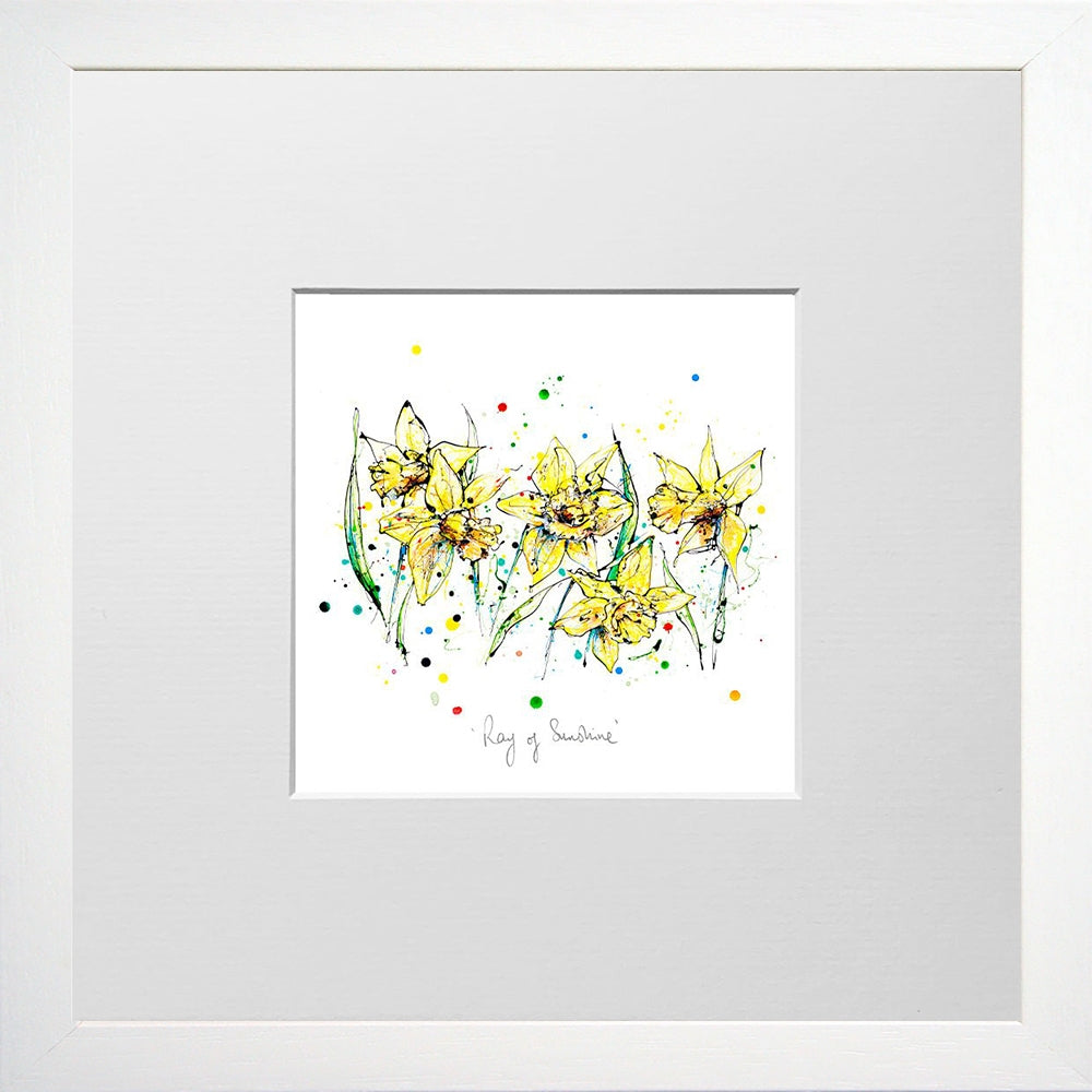 Print Open Edition Florals - Ray Of Sunshine-12 x 12-Small Flat White Frame