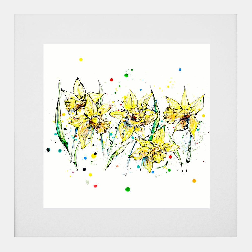 Print Open Edition Florals - Ray Of Sunshine-30 x 30-White Box Frame (With Mount)
