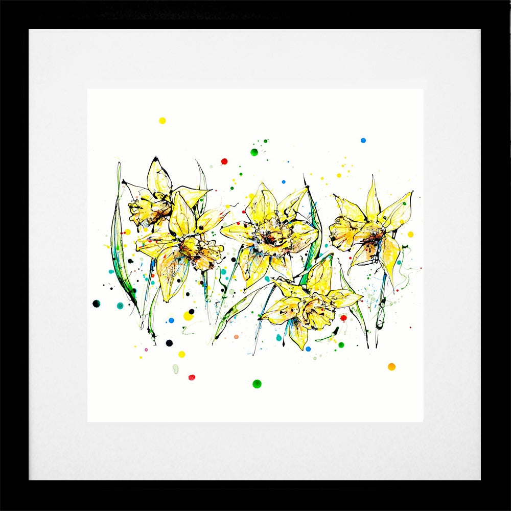 Print Open Edition Florals - Ray Of Sunshine-30 x 30-Black Box Frame (With Mount)