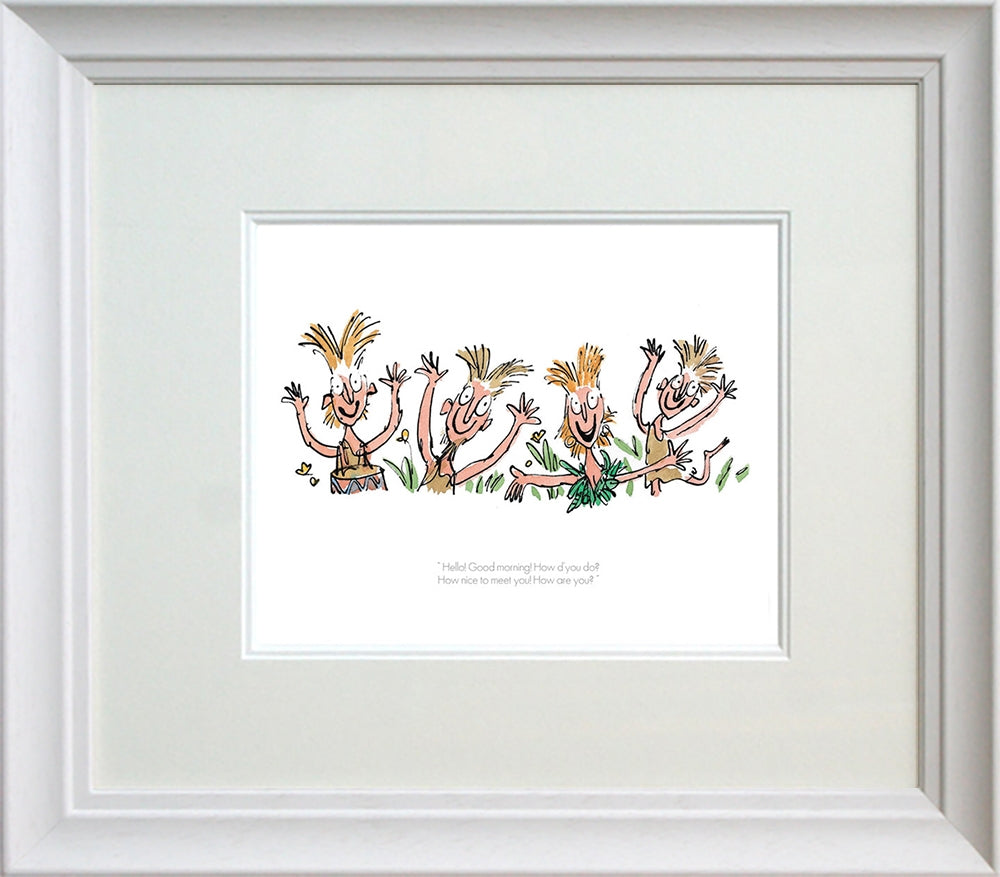 Roald Dahl Charlie and the Chocolate Factory - Hello, Good Morning White Frame