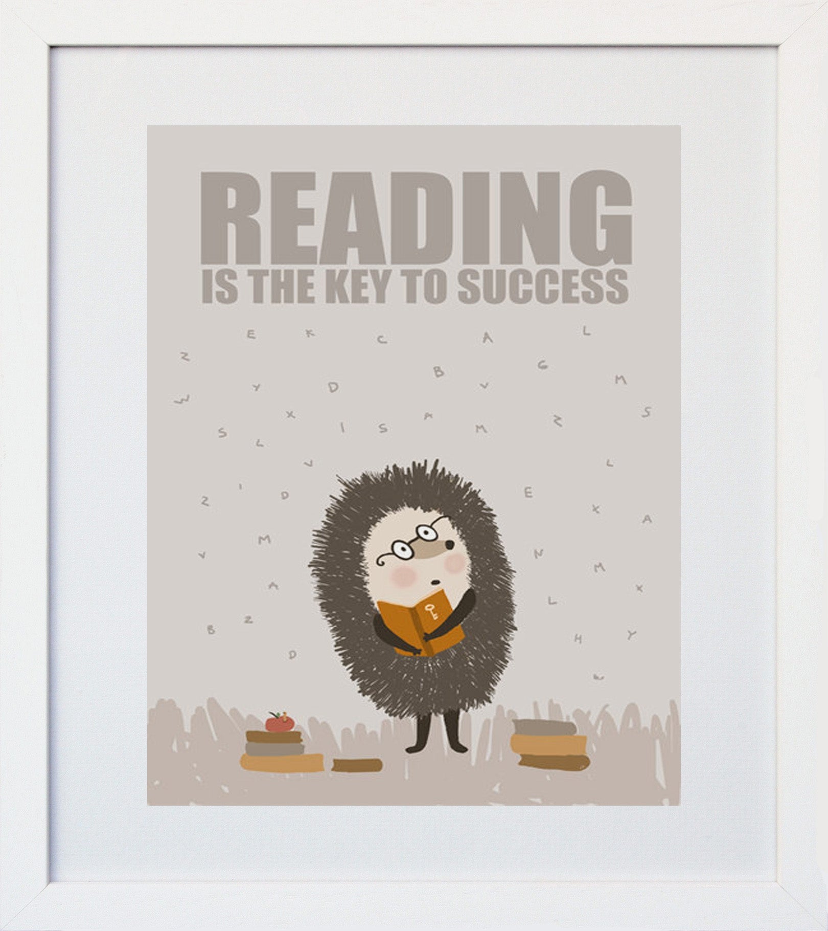 Reading Is The Key To Success White Frame