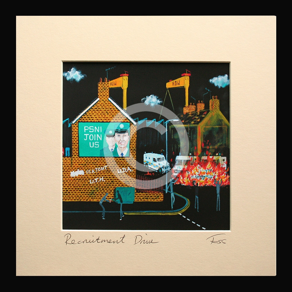 Print - Recruitment Drive-15 x 15-Small Flat Black Frame