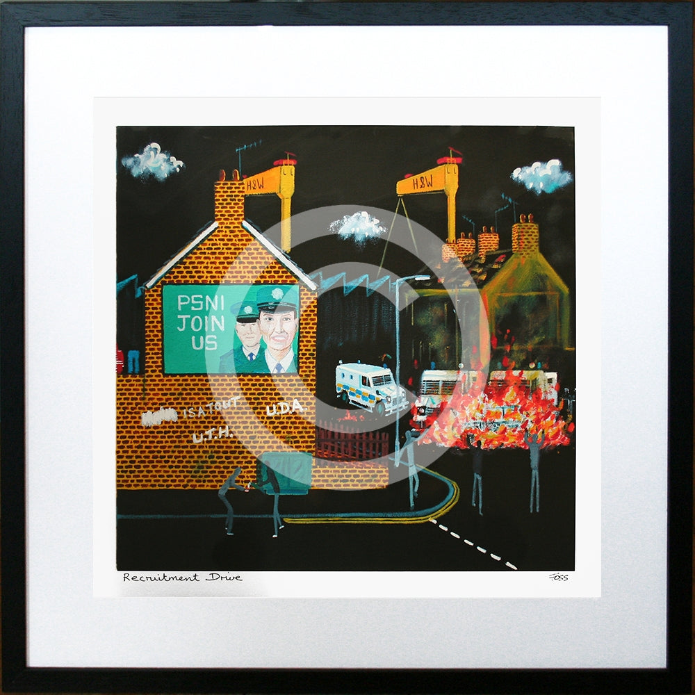 Print - Recruitment Drive-40 x 40-Black Box Frame