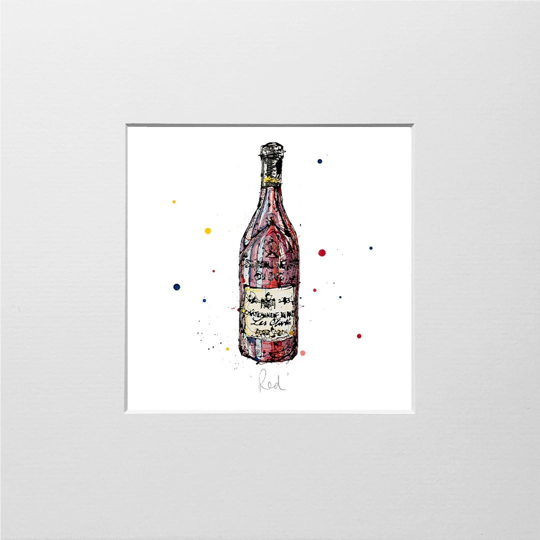 Print Open Edition Drinks - Red-12 x 12-Unframed