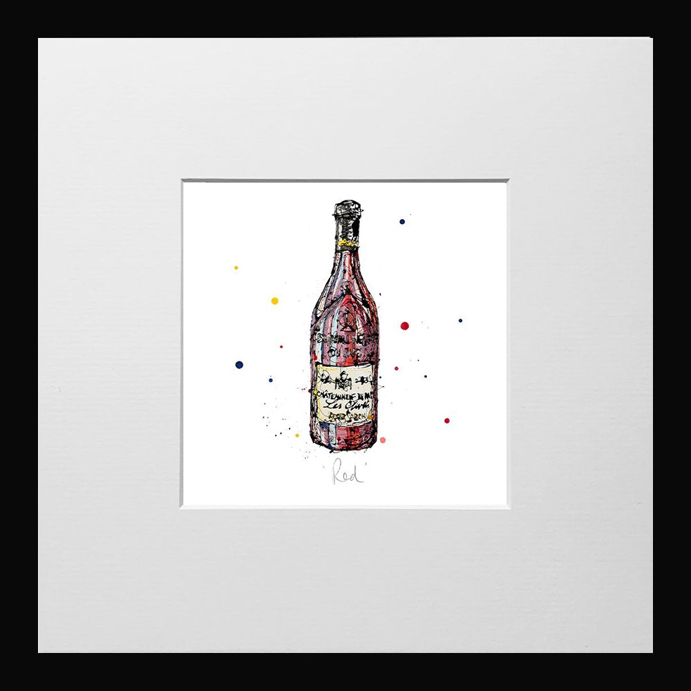 Print Open Edition Drinks - Red-12 x 12-Small Flat Black Frame