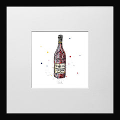 Print Open Edition Drinks - Red-12 x 12-Small Flat Black Frame