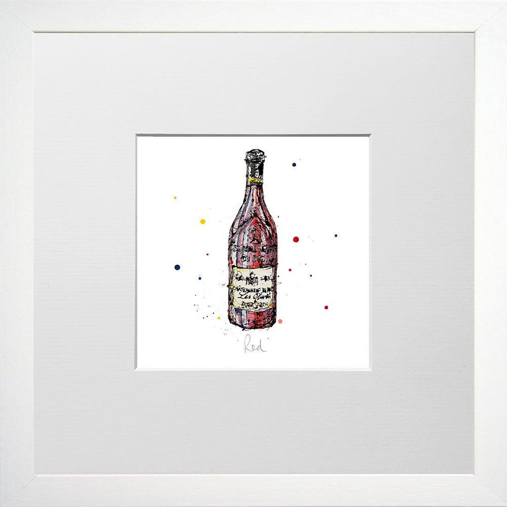 Print Open Edition Drinks - Red-12 x 12-Small Flat White Frame