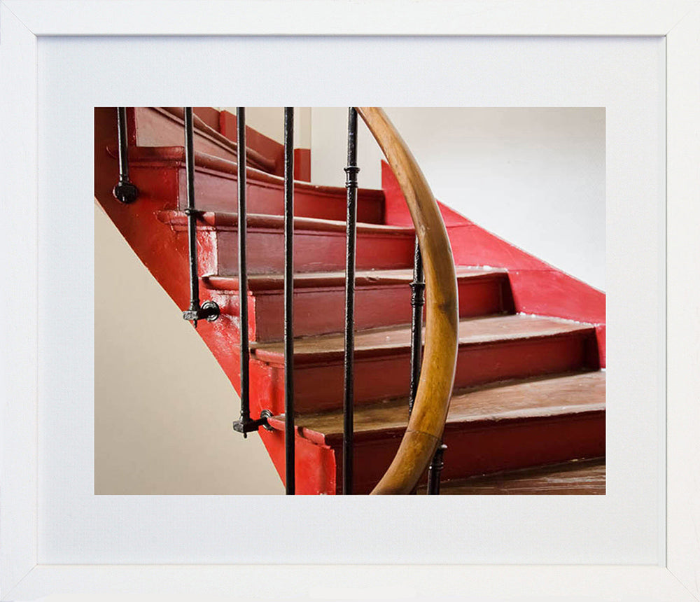 Paris In Red - Stairs Frame White