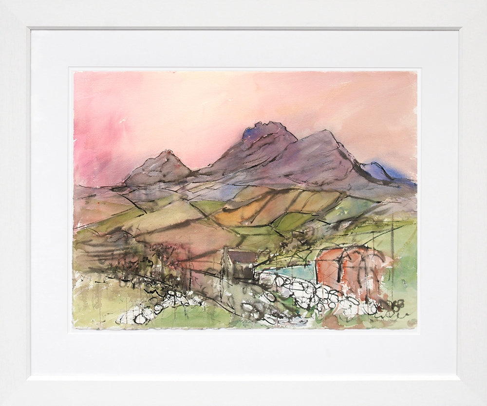 Original - Red Barns, Slieve Binnian Framed