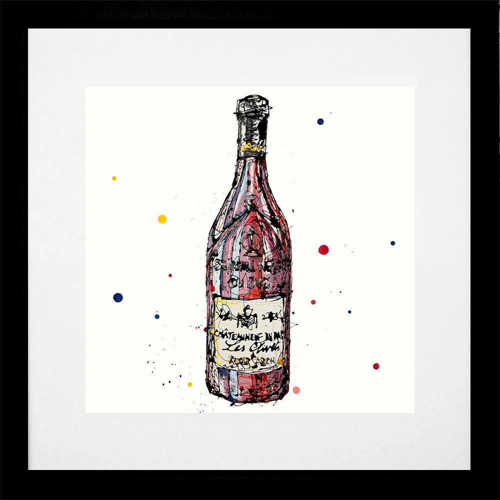 Print Open Edition Drinks - Red-30 x 30-Black Box Frame (With Mount)