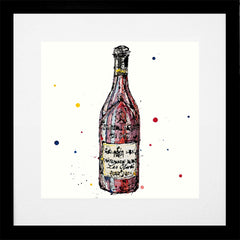 Print Open Edition Drinks - Red-30 x 30-Black Box Frame (With Mount)