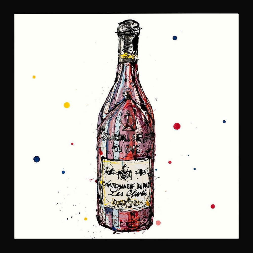 Print Open Edition Drinks - Red-30 x 30-Black Box Frame (No Mount)