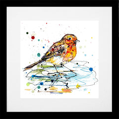 Print Open Edition Floral - Reflect-30 x 30-Black Box Frame (With Mount)