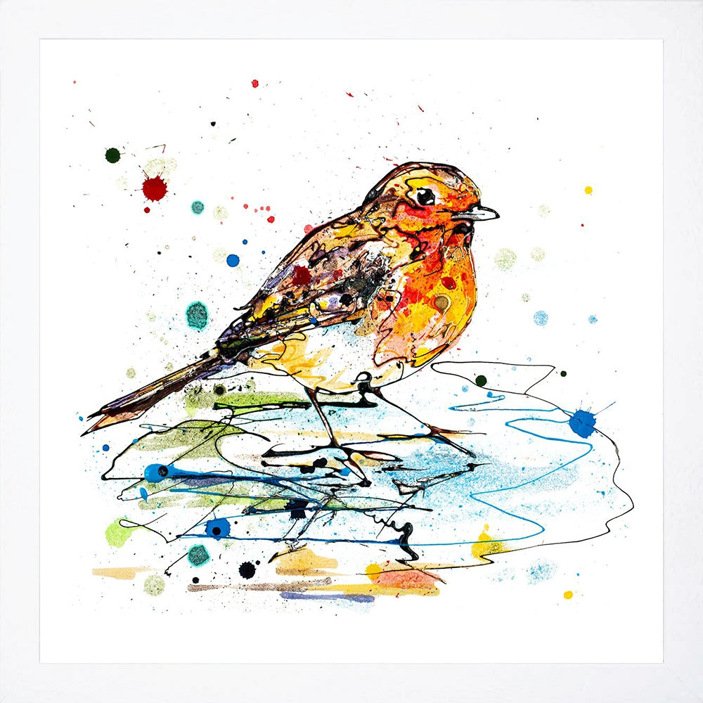 Print Open Edition Floral - Reflect-30 x 30-White Box Frame (No Mount)