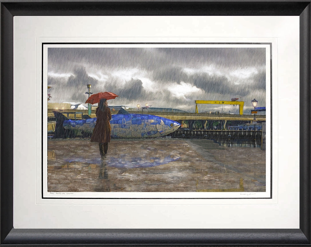 Belfast - Rain Series - Reflections-76 x 59-Black Bevelled Frame