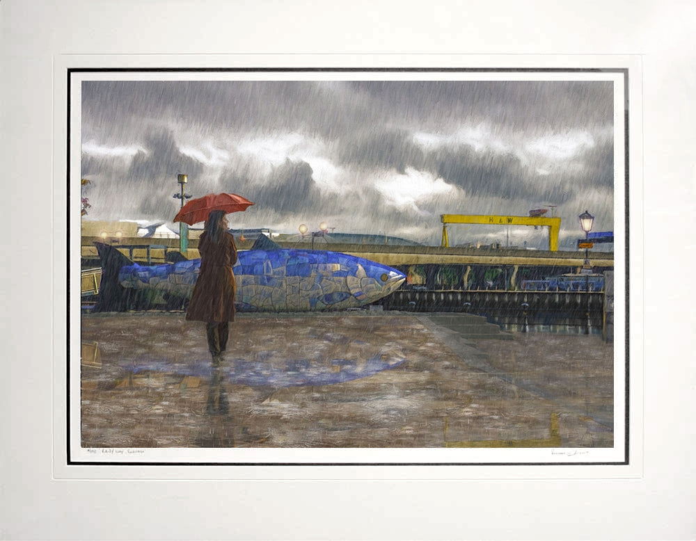 Belfast - Rain Series - Reflections Unframed 76x59