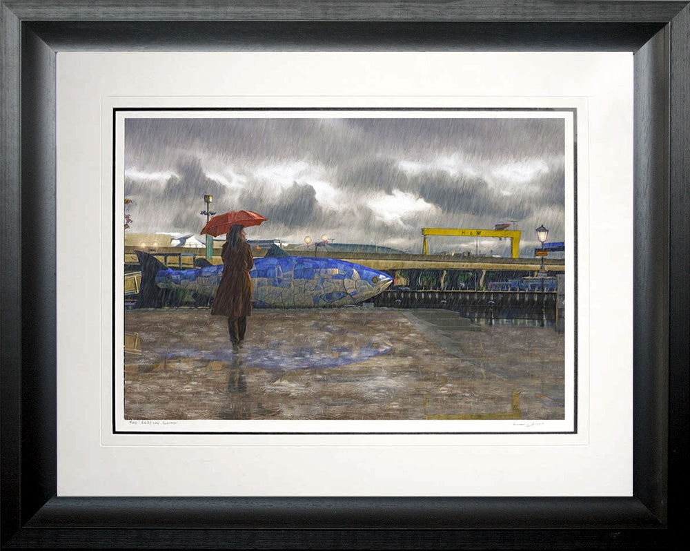 Belfast - Rain Series - Reflections Frame Black Chunky 76x59