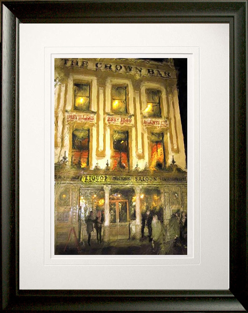 Belfast - Rendezvous at the Crown Bar Frame Black Moulded 60x47.5