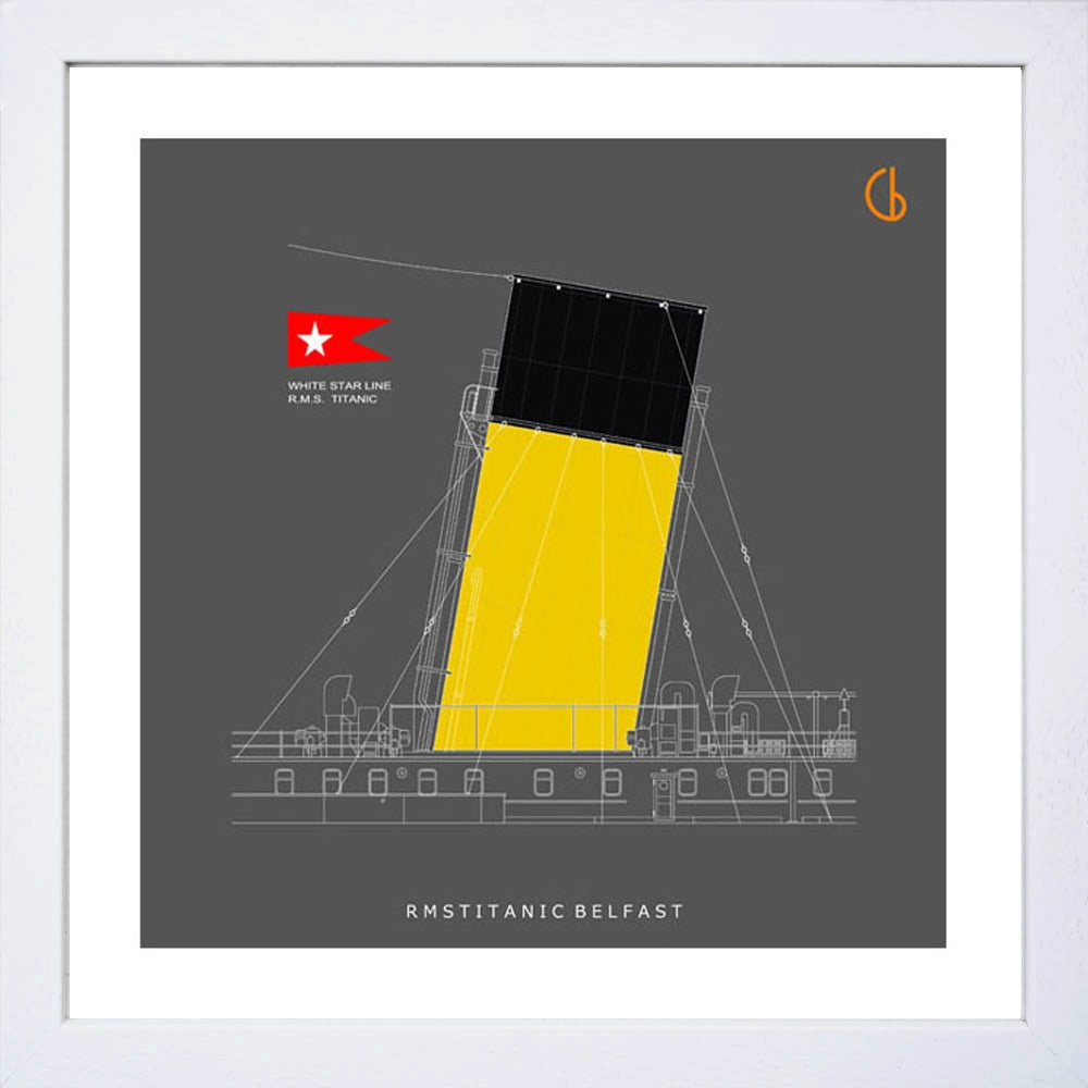 Belfast RMS Titanic-15 x 15-Small Flat White Frame