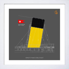 Belfast RMS Titanic-15 x 15-Small Flat White Frame