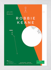 Republic of Ireland - Robbie Keane vs Germany 2002-30 x 42-Flat White Frame