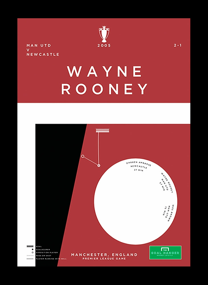 Man Utd - Wayne Rooney vs Newcastle 2005 30x42 no mount