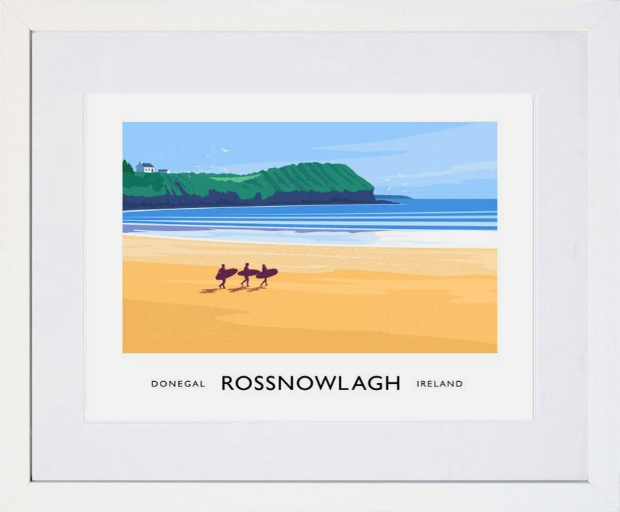 Co Donegal - Rossnowlagh Frame White 40x30 With Mount
