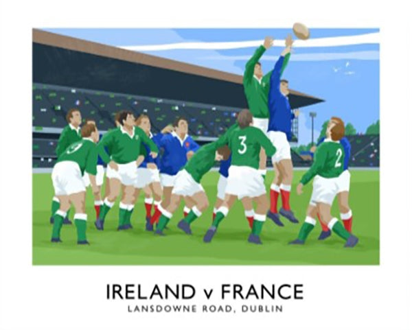 Rugby - Ireland v France-40 x 30-Unframed