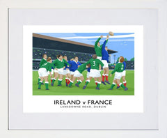 Rugby - Ireland v France-40 x 30-White Box Frame (With Mount)