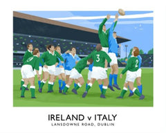 Rugby - Ireland v Italy-40 x 30-Unframed