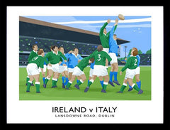 Rugby - Ireland v Italy-70 x 50-Black Box Frame (No Mount)