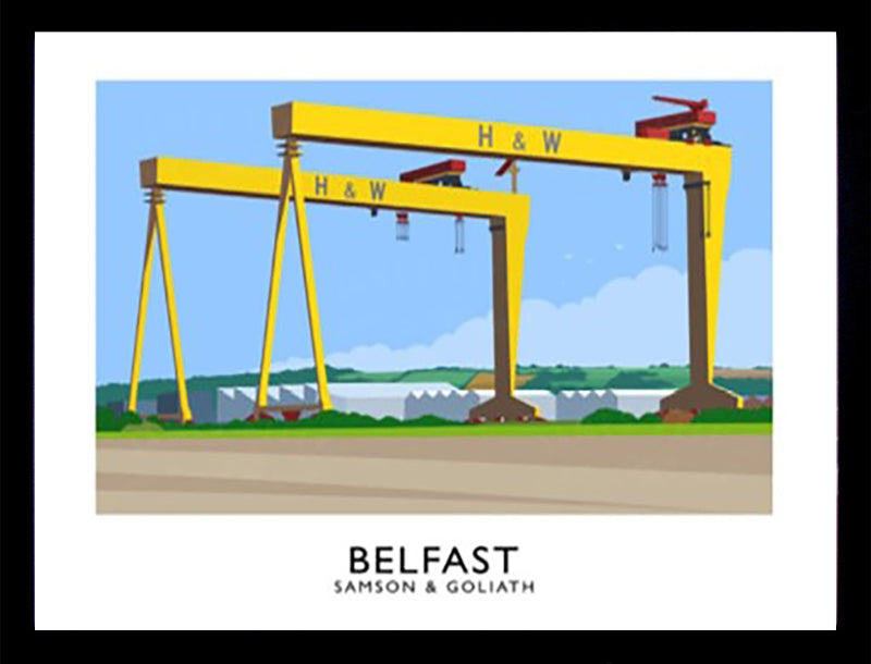 Belfast - Samson And Goliath-70 x 50-Black Box Frame (No Mount)