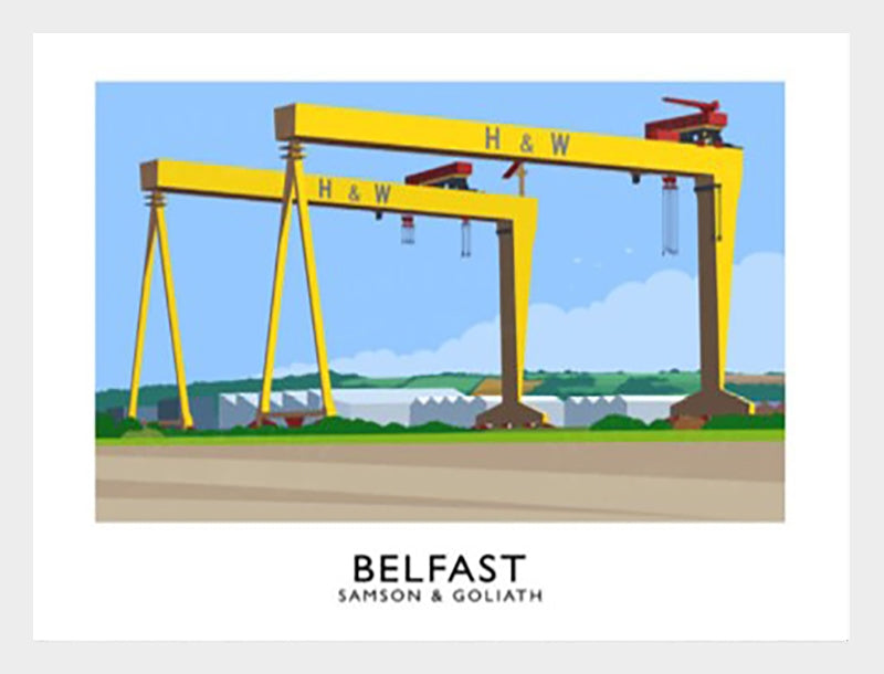 Belfast - Samson And Goliath-70 x 50-White Box Frame (No Mount)