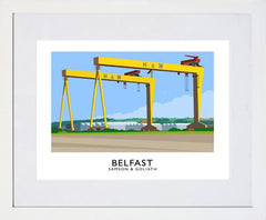 Belfast - Samson And Goliath-40 x 30-White Box Frame (With Mount)