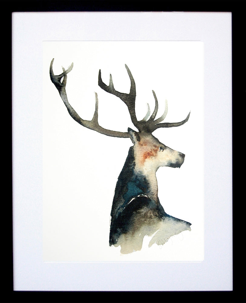 Animals Deer - Dark Stag Frame Black