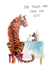 Drinks Gin - The Tiger Who Came For G&T Unframed