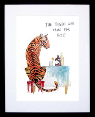 Drinks Gin - The Tiger Who Came For G&T Frame Black