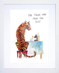 Drinks Gin - The Tiger Who Came For G&T White Frame