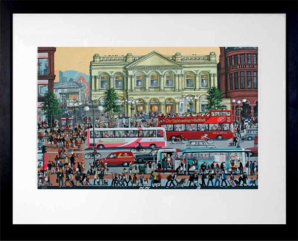 Saturday Shoppers On Royal Avenue (Print) Black frame