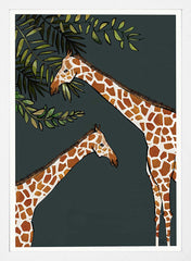 Savannah Giraffe White Frame