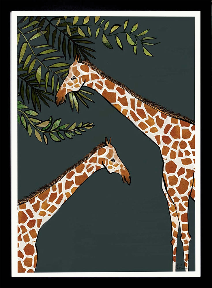Savannah Giraffe Black Frame