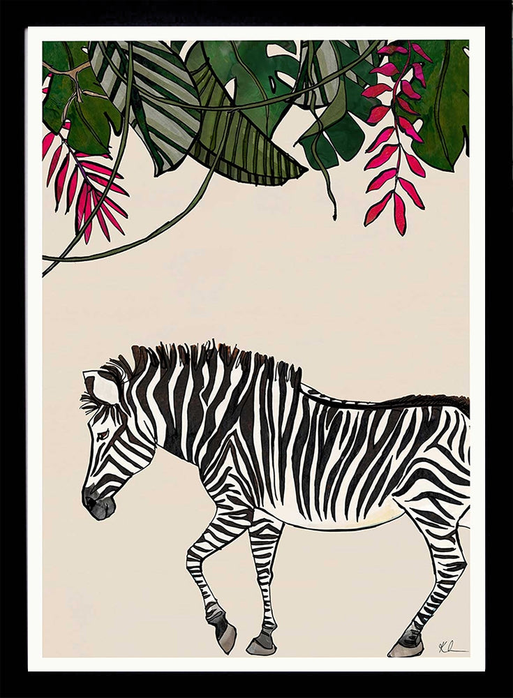Savannah Zebra Black Frame