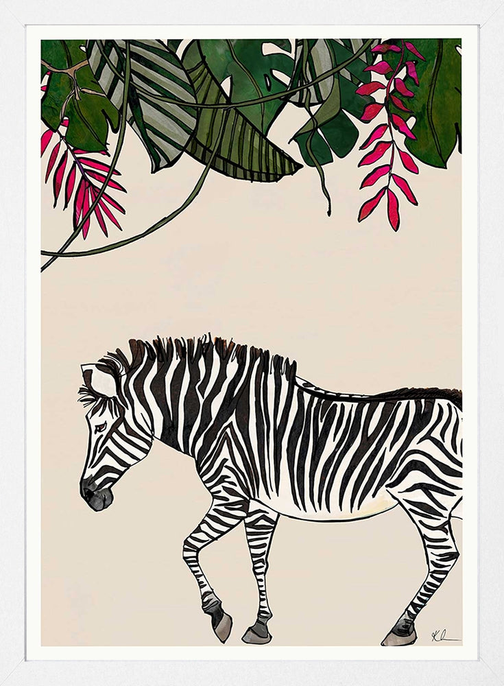 Savannah Zebra White Frame