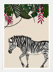 Savannah Zebra White Frame