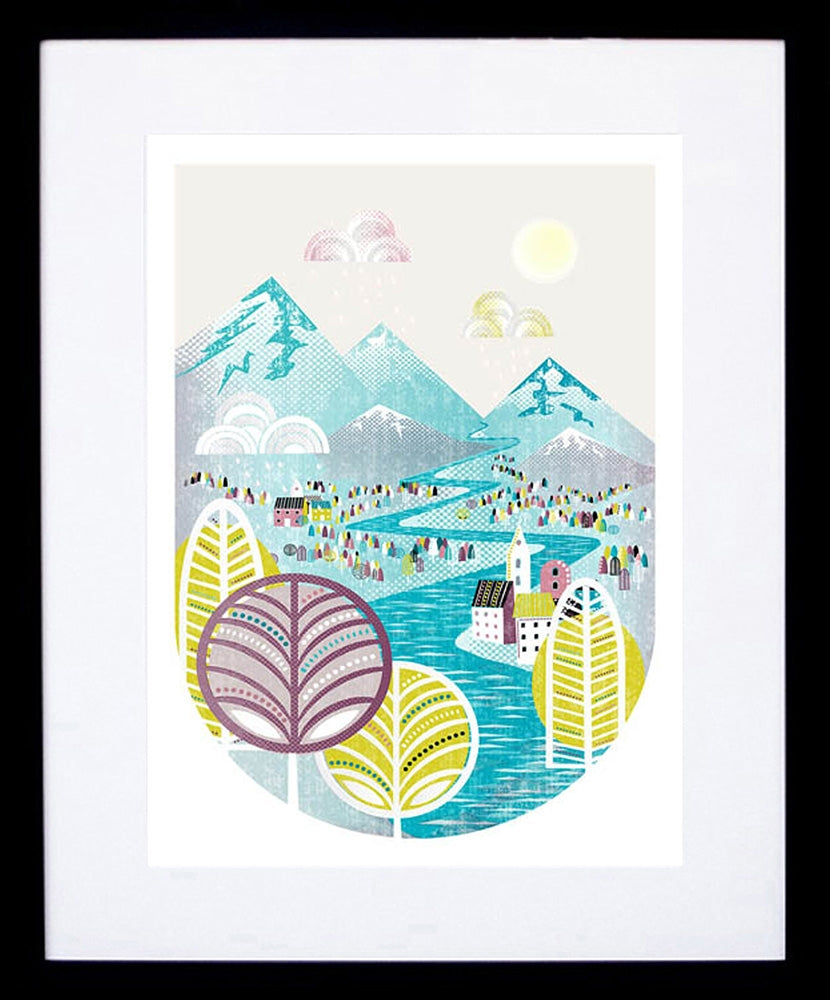 Scattered Showers Frame Black 18x25