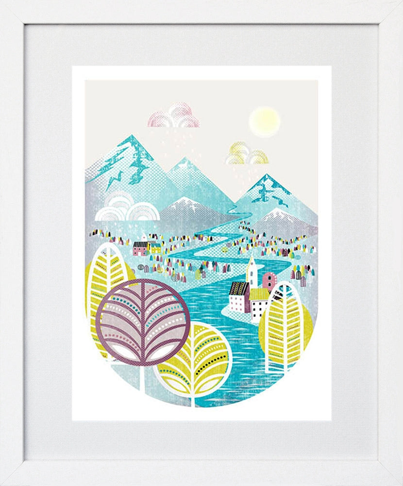 Scattered Showers Frame White 18x25